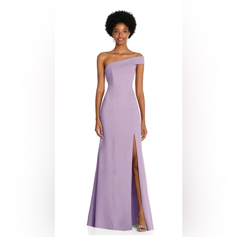After Six Asymmetrical Off The Shoulder Trumpet Gown